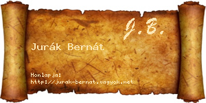 Jurák Bernát névjegykártya